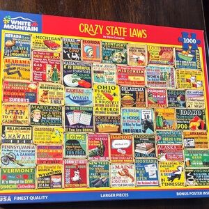 White Mountain Colorful State Laws 1000 Piece Puzzle